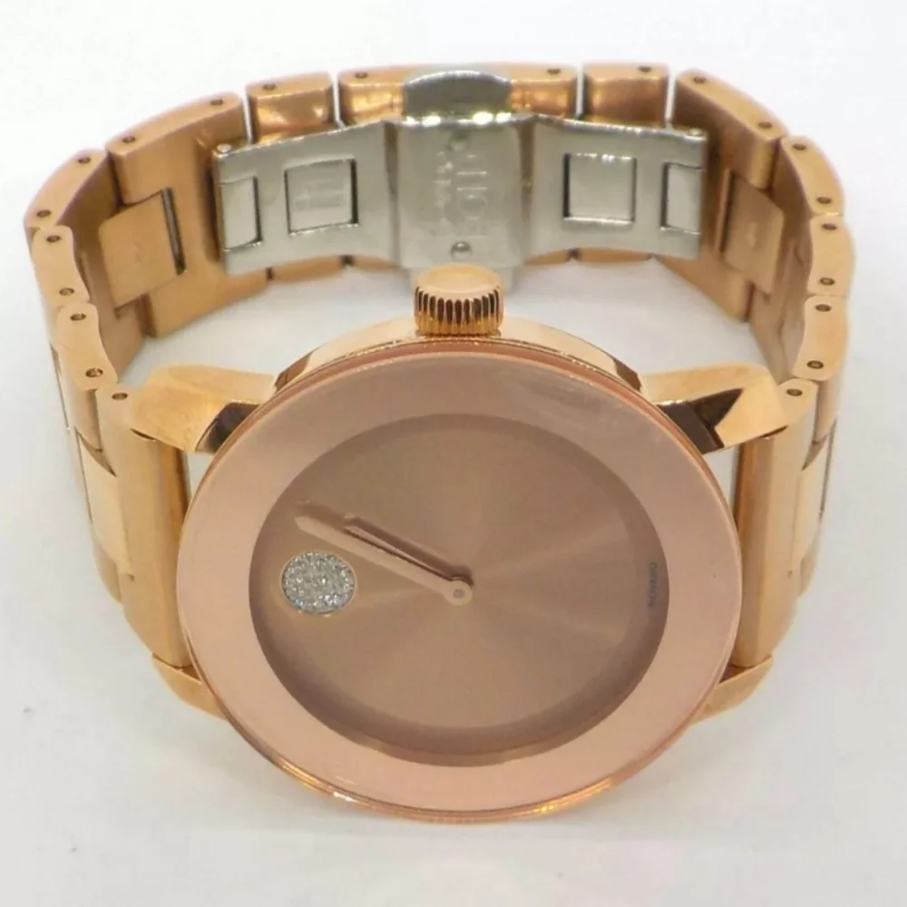 **SOLD** MOVADO BOLD 3600086 Rose Gold Stainless Steel Crystal Dot Ladies Watch - Picture 7 of 13